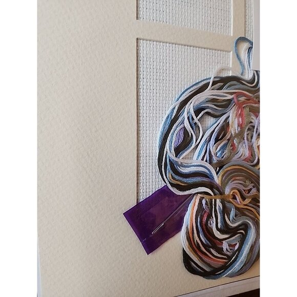 JCA Windows Winter Day Cross Stitch Kit 08032 Snowman Four Winter Scenes w Mat - Picture 3 of 6